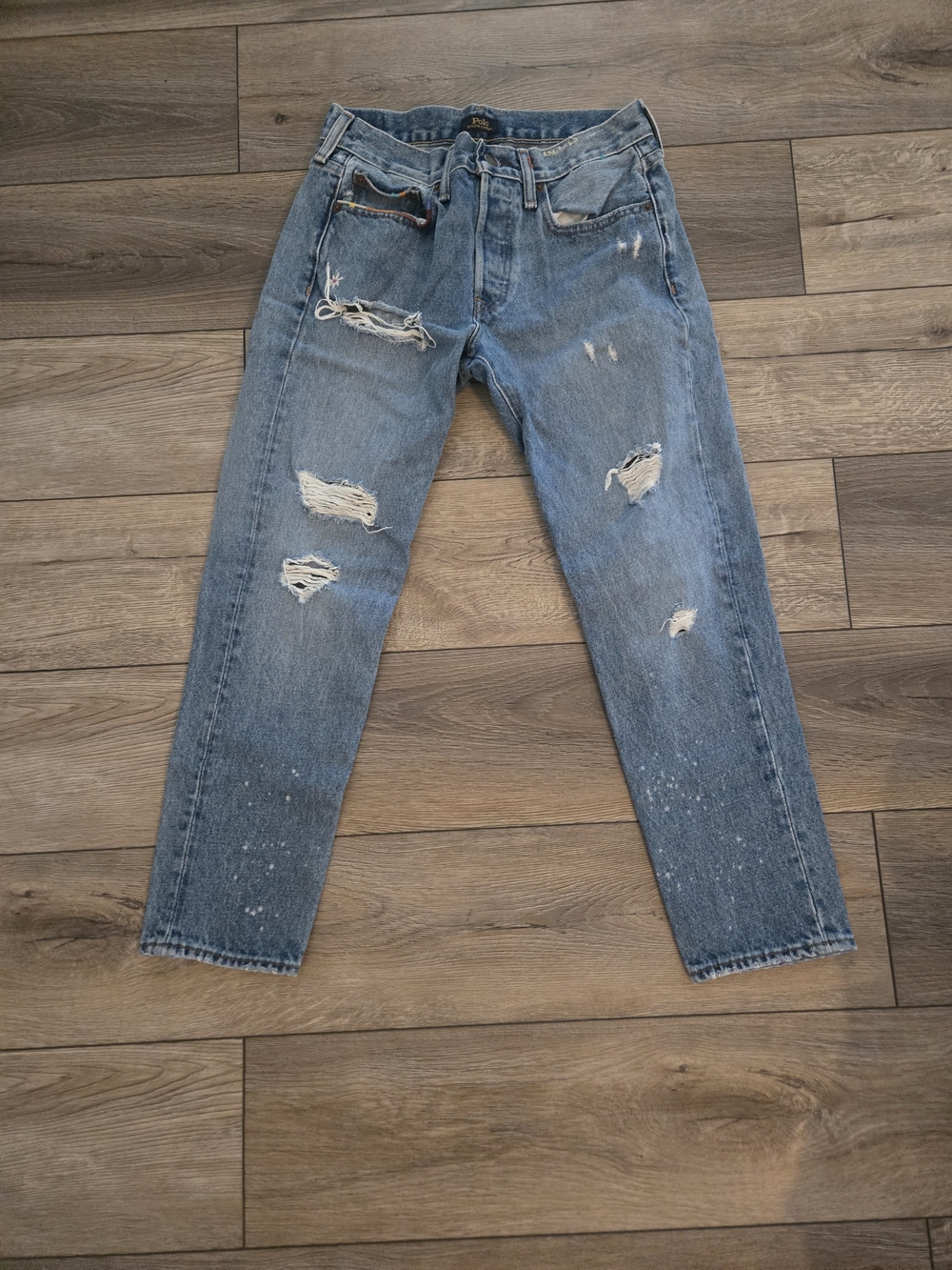 Polo by Ralph Lauren Distressed Light Blue Cropped Jeans